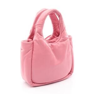 Prada Padded Quilted Handbag Leather Pink